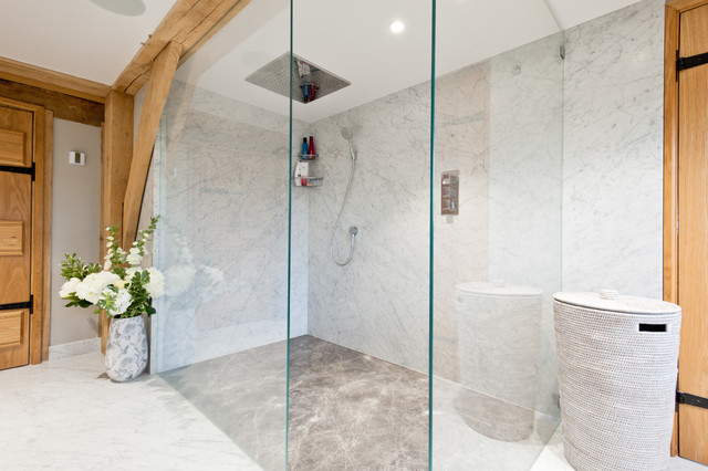 Stone Carrara Marble Slabs With Bespoke Marble Shower Tray Montagne 