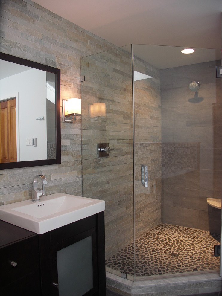 Stone Cladding in Bath Contemporary Bathroom Philadelphia by