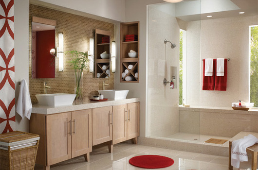 Example of a beach style bathroom design in St Louis