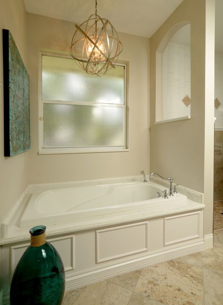 Bathroom - transitional white tile bathroom idea in Orlando