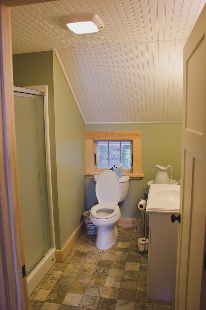 Design ideas for a rustic bathroom in Portland Maine.