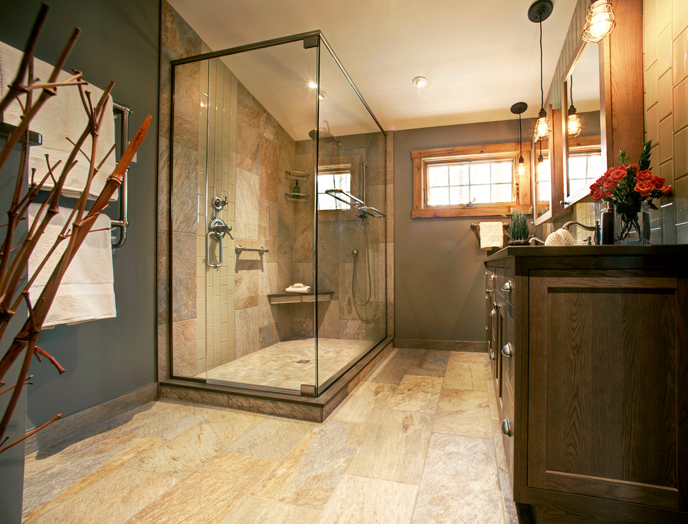 Summers Place Cabin Master Bath Contemporary Bathroom Indianapolis by YAMINI DESIGNS