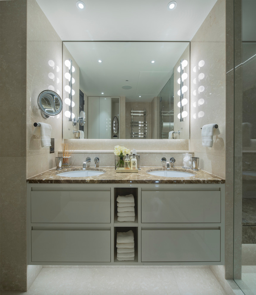 This is an example of a contemporary bathroom in London.