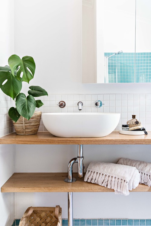 Elevate Your Space: Scandinavian Bathroom Enchantment with Creative Bathroom Shelf Ideas