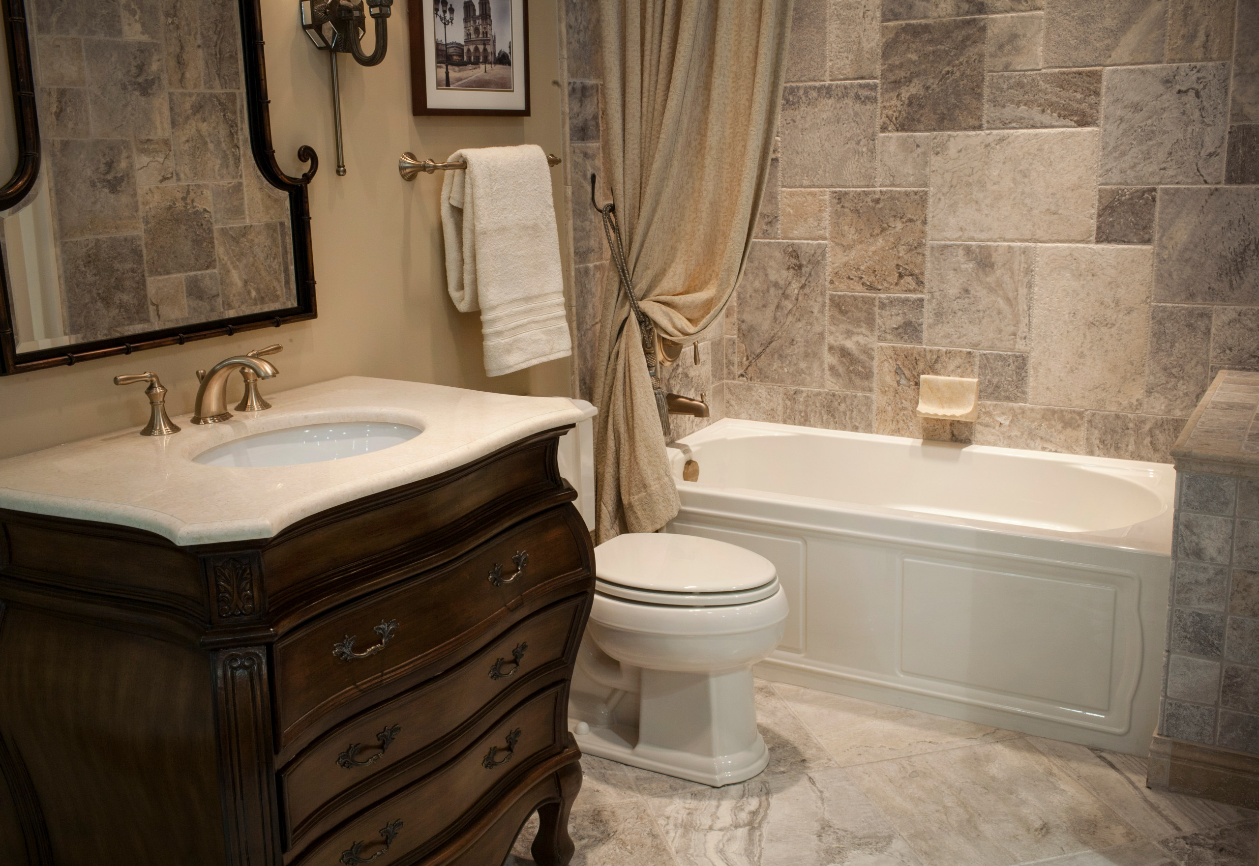 The Claros Silver Travertine Collection Bathroom Minneapolis By The Tile Shop Houzz