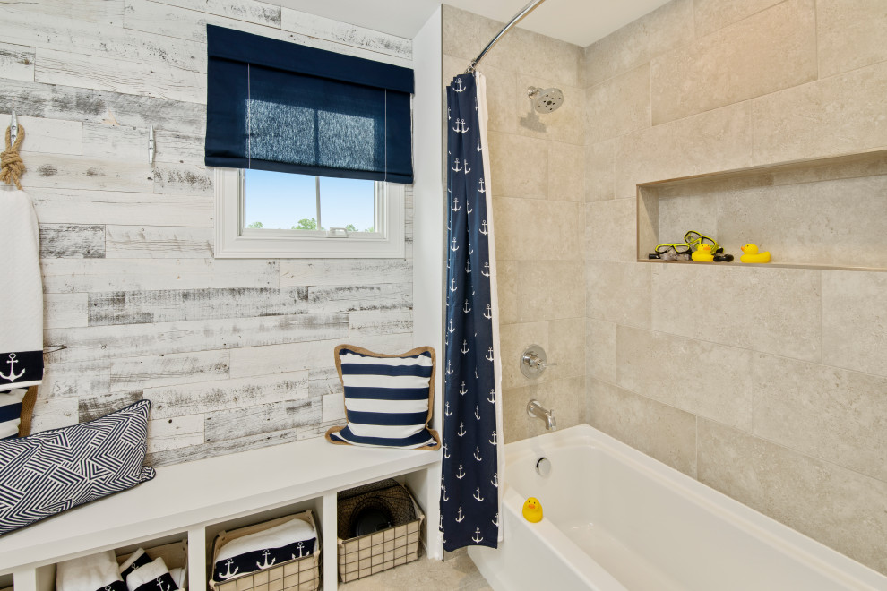 Inspiration for a coastal bathroom remodel in Cincinnati