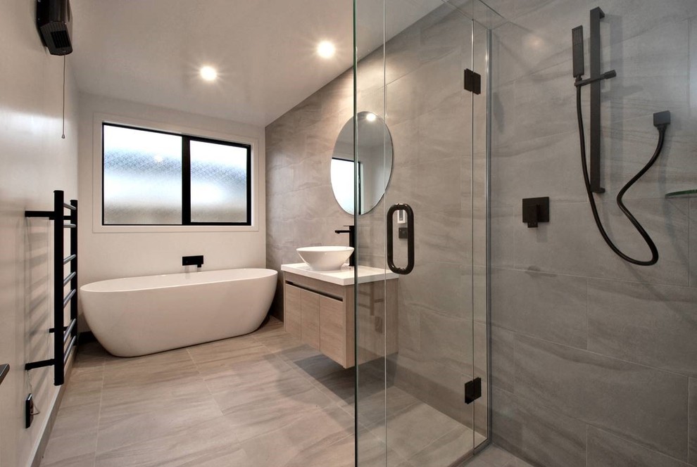 The Hunt Homes Design and Build Contemporary Bathroom Christchurch by Howard