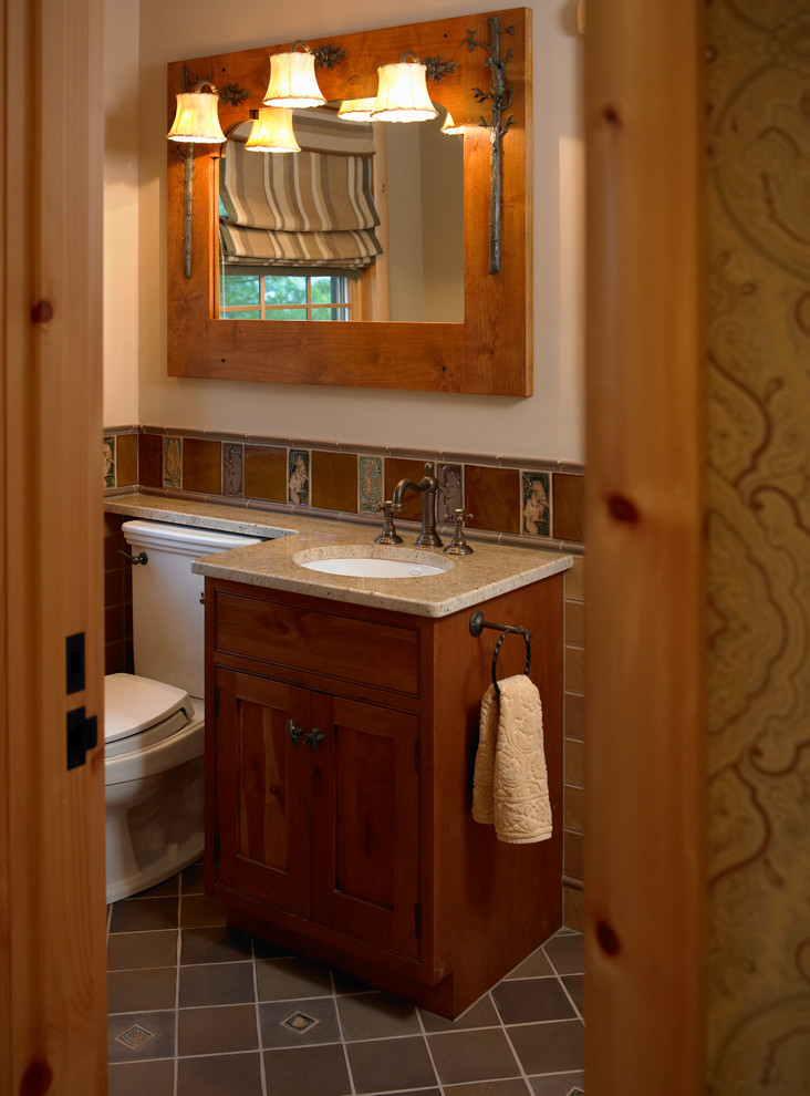 Example of a mountain style bathroom design in New York