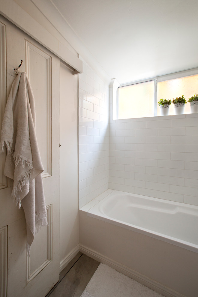 Источник вдохновения для домашнего уюта: маленькая ванная комната в стиле фьюжн для на участке и в саду