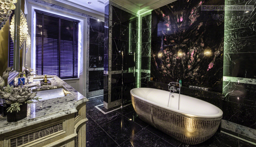 Inspiration for a contemporary bathroom remodel in Manchester