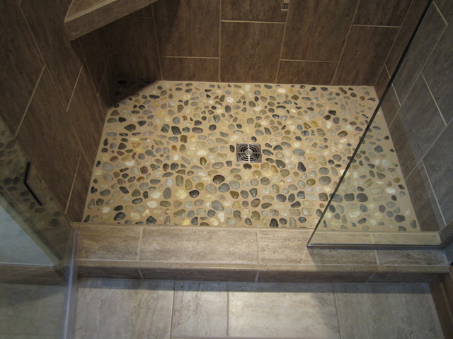 Tile Shower Floor River Rock, Pebble Rock Tile Flooring