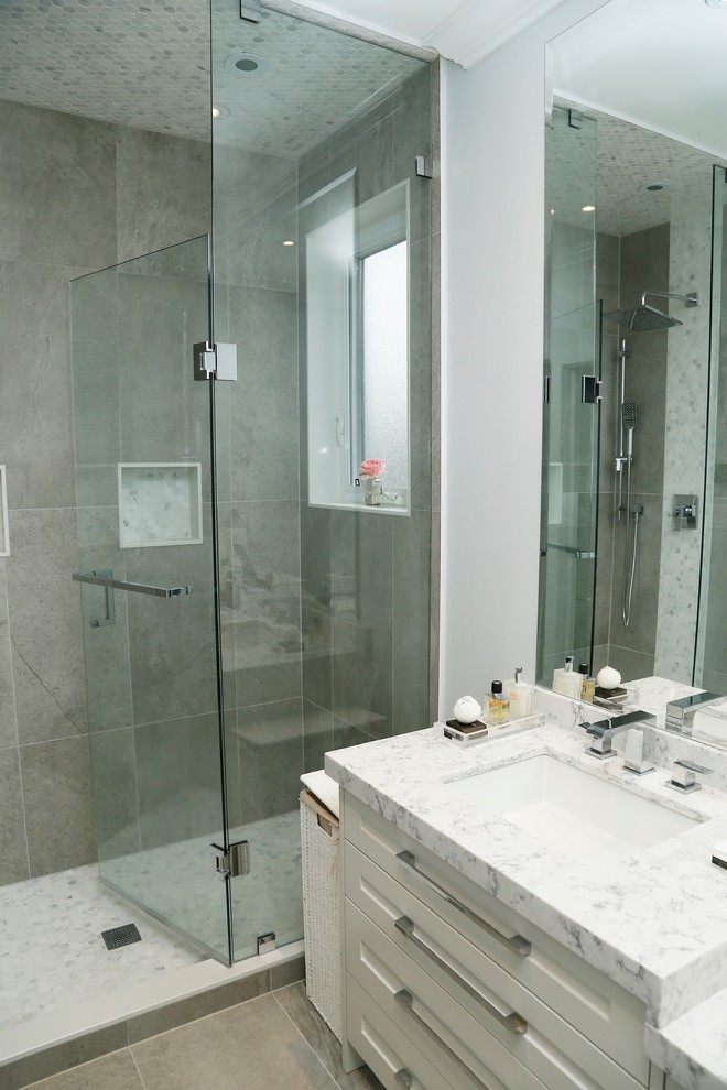 Toronto Bathroom Remodel With Custom Vanity Transitional Bathroom