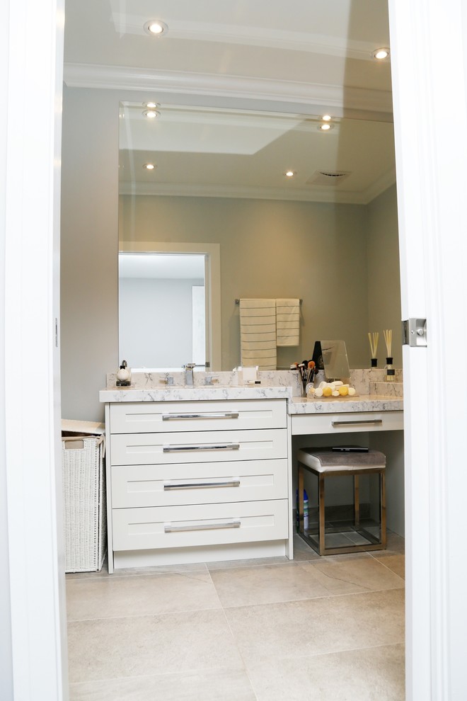 Toronto Bathroom Remodel With Custom Vanity Transitional Bathroom