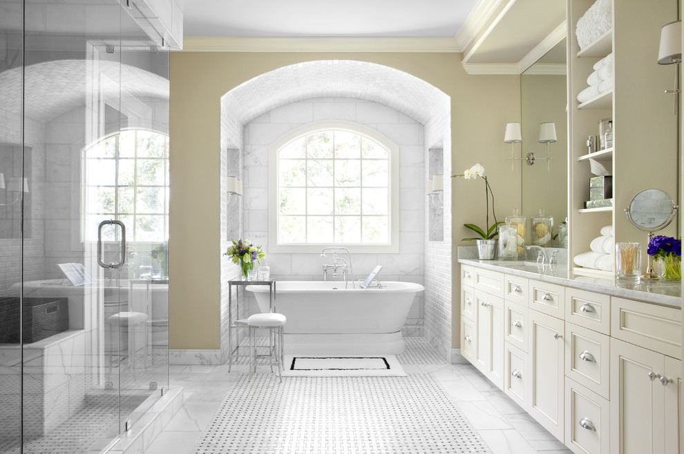 Design ideas for a classic bathroom in Atlanta with a freestanding bath.