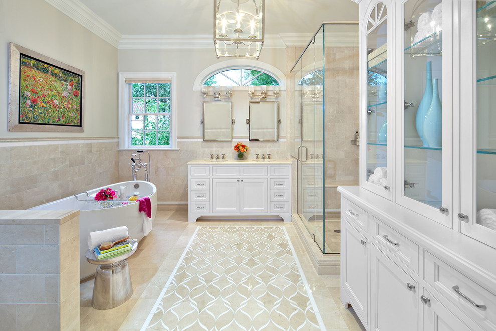 Traditional Beige Master Bath - Traditional - Bathroom - New York - by ...