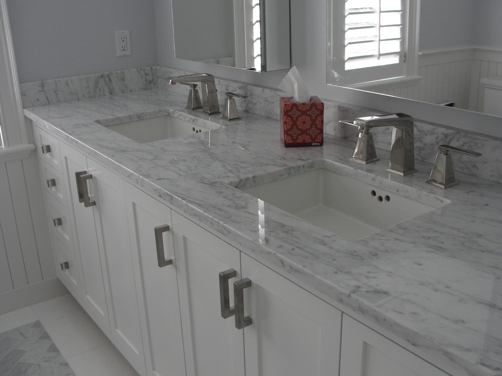 Traditional Hamptons with a Twist Transitional Bathroom New York