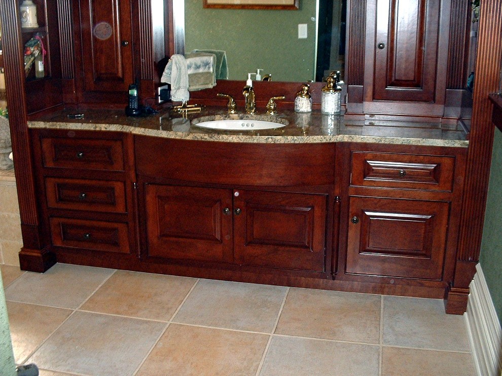 Traditional Style Cherry Wood Master Bath Vanity Traditional Bathroom Other By Calder Creek Cabinetry Design Houzz