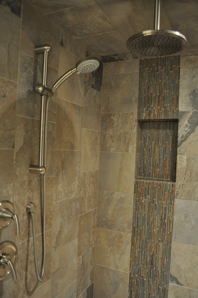 Transitional Bathroom Design with Rain Shower Transitional Bathroom