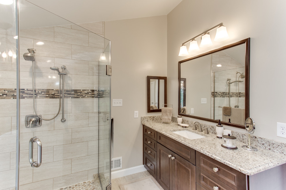 Transitional Bathroom Remodel Gaithersburg, MD by Reico Kitchen & Bath ...