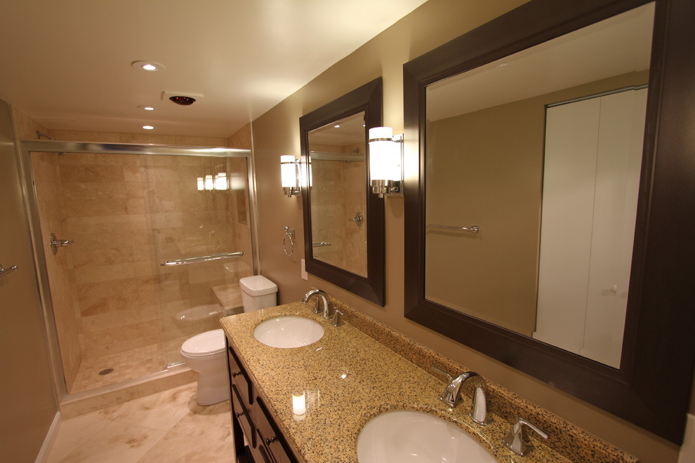 Travertine Bathroom Transitional Bathroom DC Metro by Art and