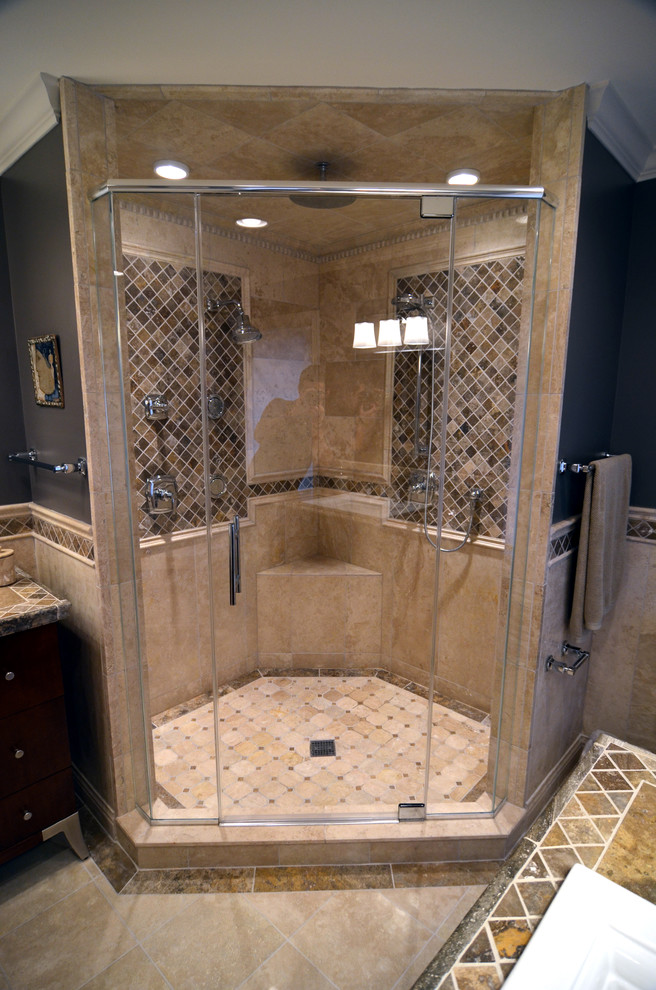 Inspiration for a mediterranean bathroom remodel in Milwaukee