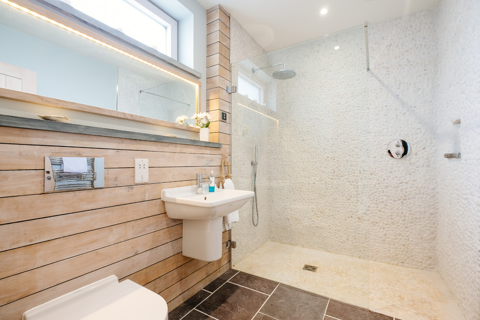 Example of a beach style bathroom design in Cornwall