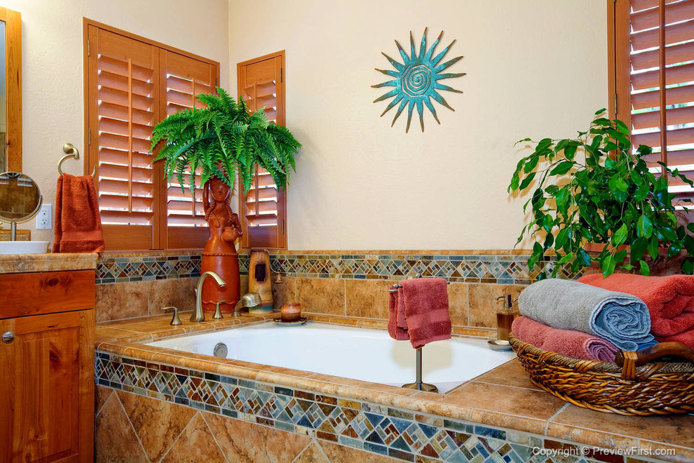 Ispirazione per una stanza da bagno tropicale
