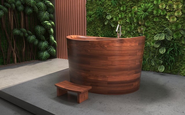 True Ofuro Duo Wooden Freestanding Japanese Soaking Bathtub - Orientale -  Stanza da Bagno - Miami - di Aquatica Plumbing Group | Houzz