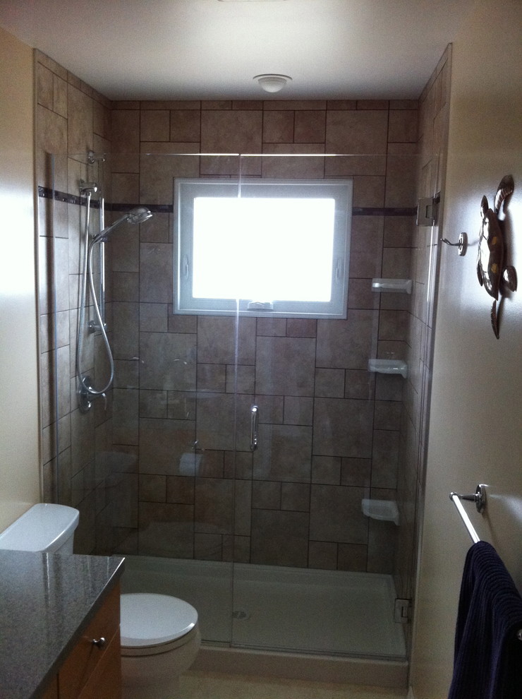 Tub to Shower Conversion Contemporary Bathroom Calgary by