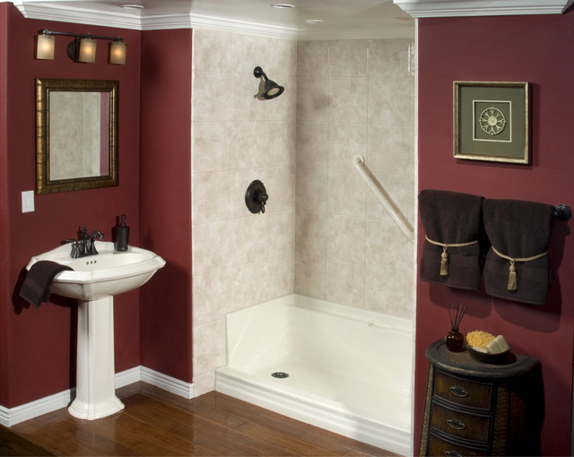 Tub to Shower Conversion Eclectic Bathroom Austin by Rebath