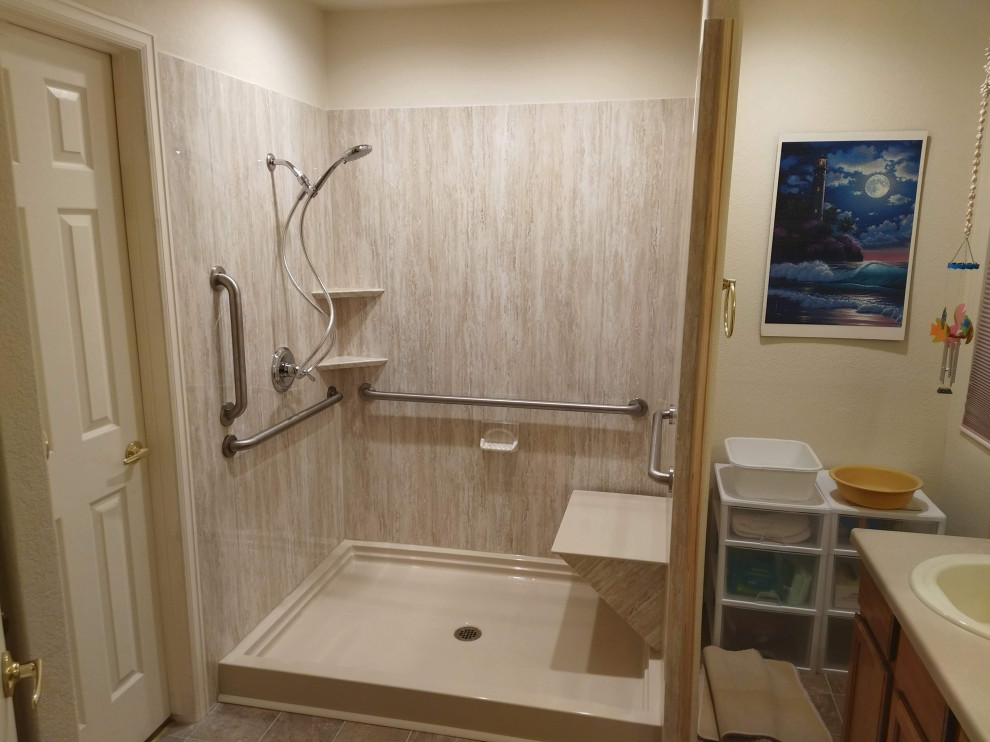 Design ideas for a medium sized modern bathroom in Denver.