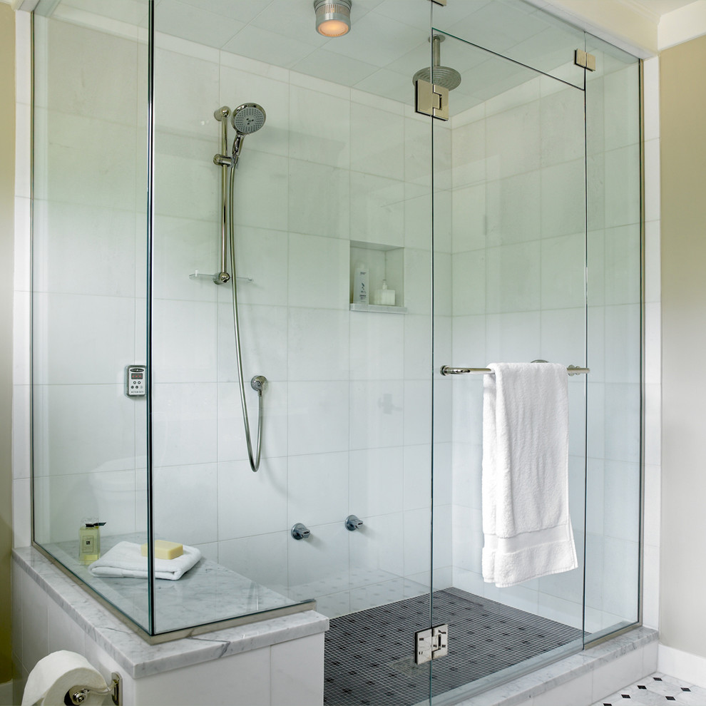 Alcove shower - transitional alcove shower idea in Vancouver