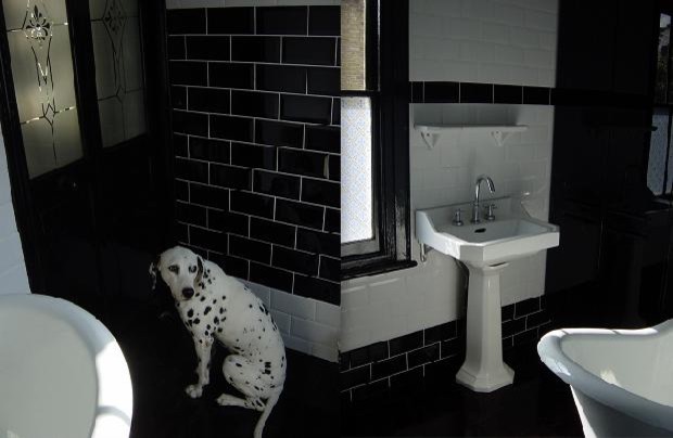 ロンドンにあるエクレクティックスタイルのおしゃれな浴室の写真
