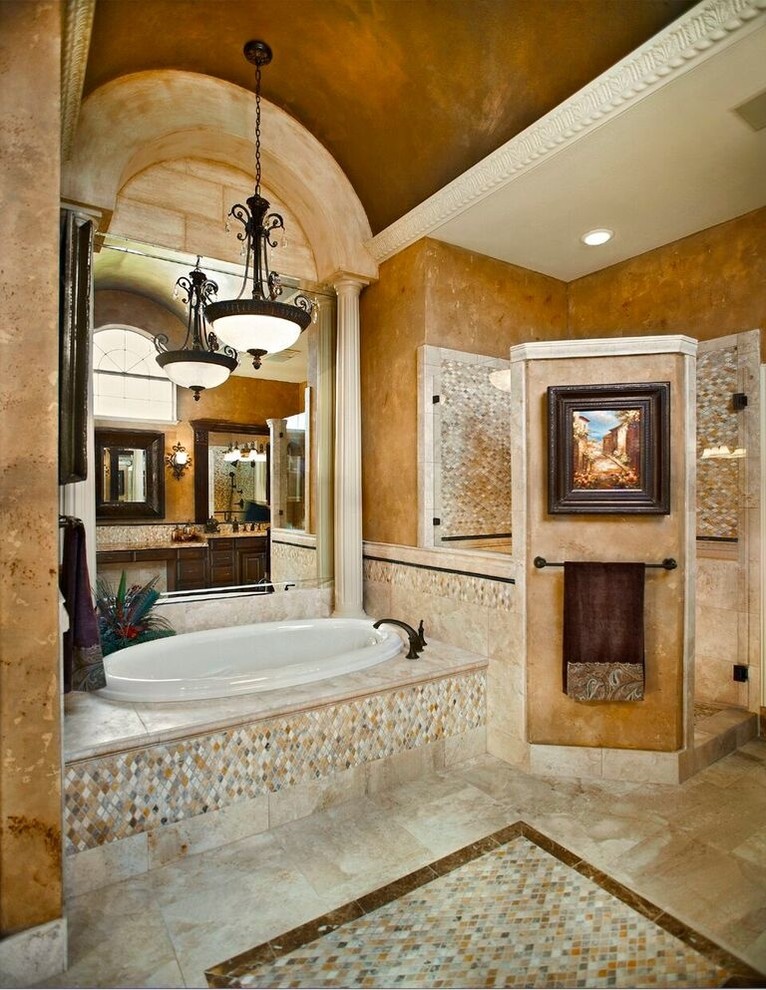 Tuscan Bath in Plano TX Mediterranean Bathroom Dallas by EURO