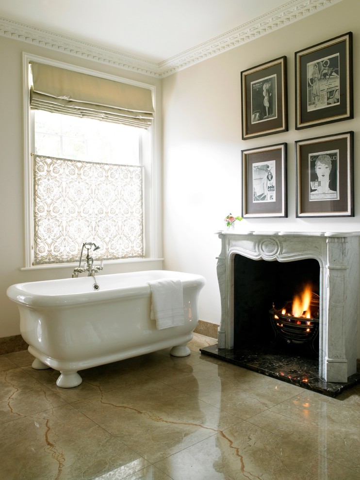 Elegant master bathroom photo in London