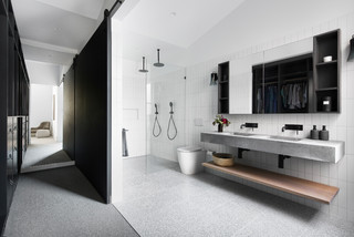 Ultra-Modern White And Black Bathroom