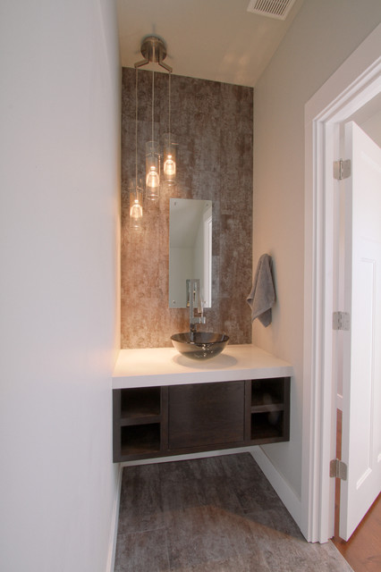 Urban Powder Room Bath With Floating Vanity Minimalistisch Badezimmer Portland Von Jordan Iverson Signature Homes