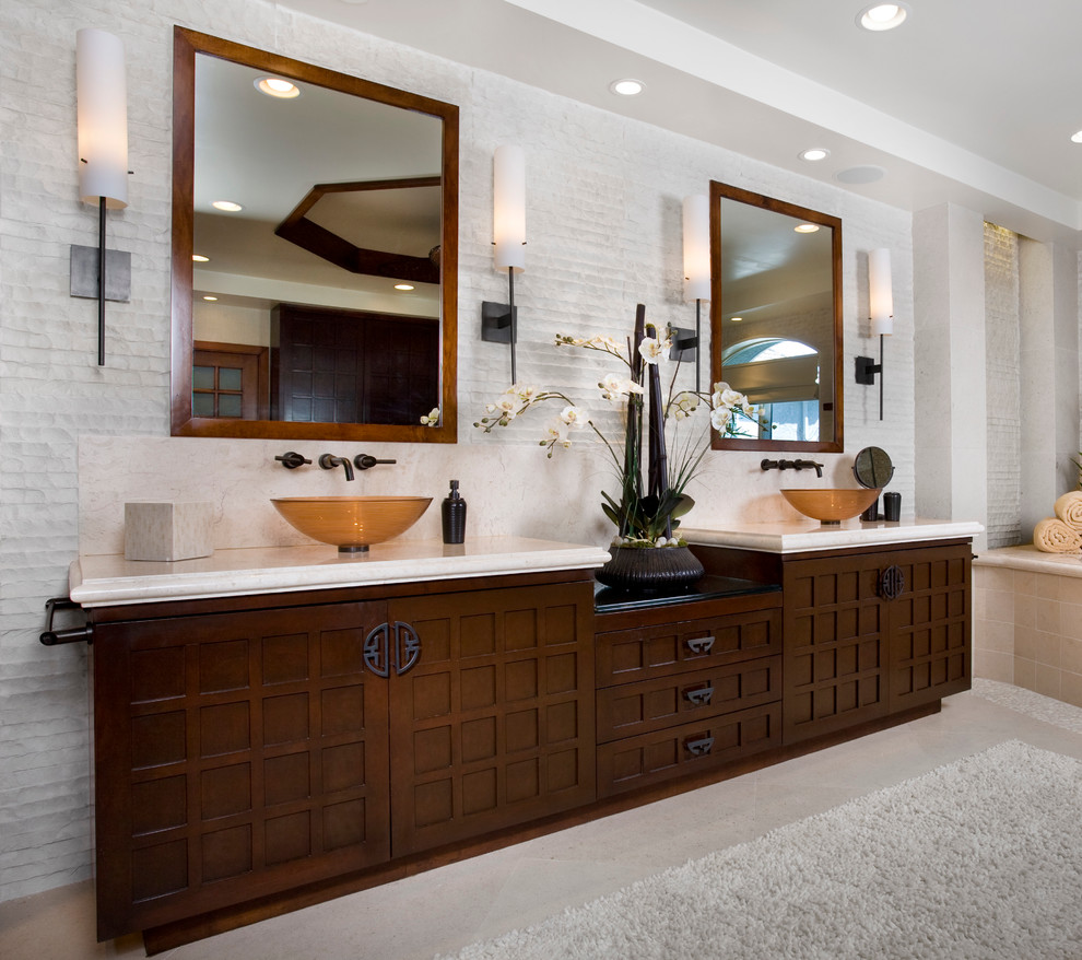 Vanities Asian Bathroom Los Angeles by ArchInteriors Design