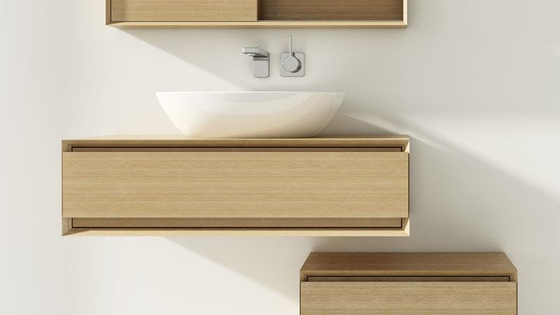 Пример оригинального дизайна: ванная комната в современном стиле с подвесной раковиной и белыми стенами