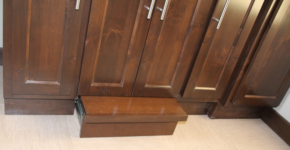 Vanities with Built In Step Stool & Linen Modern Bathroom