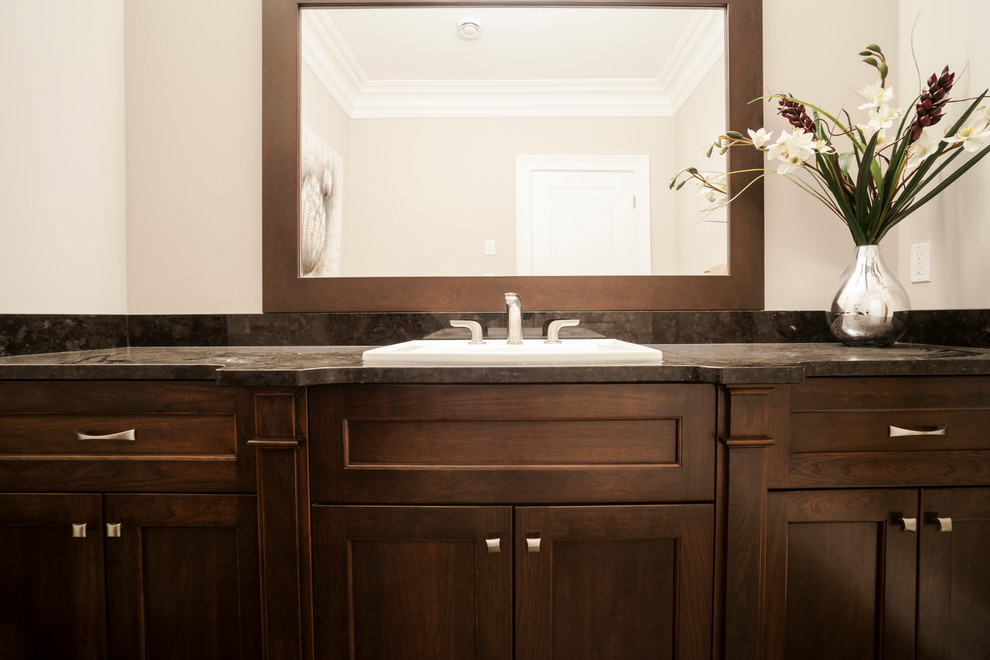 Vanity Antique Brown Granite on Cherry Transitional