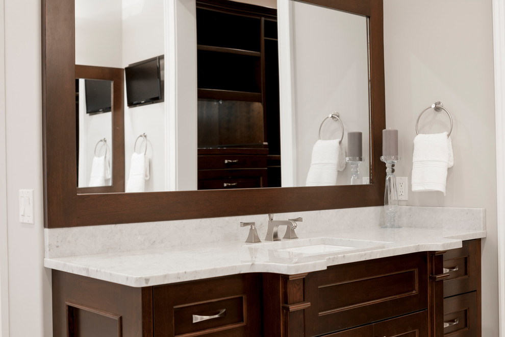 Vanity Marble Vanity on Dark Cherry Transitional