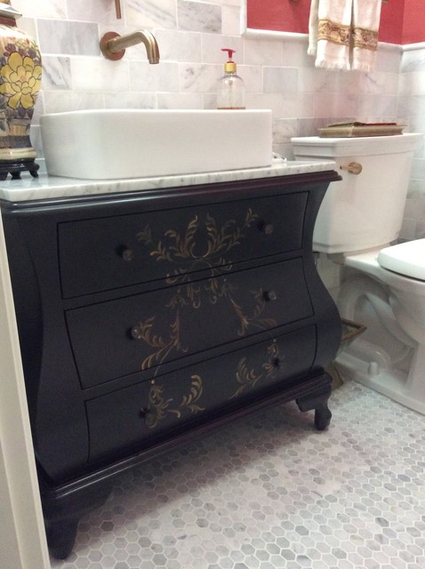 30 Furniture To Vanity Conversions You, Antique Dresser Made Into Bathroom Vanity