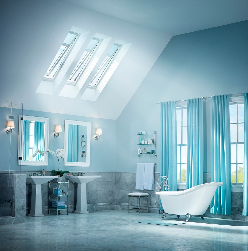 Inspiration for a contemporary bathroom remodel in Charlotte