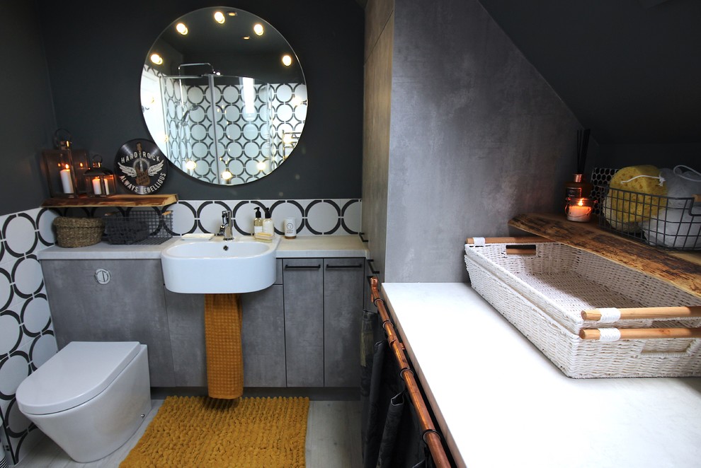 Inspiration for an industrial bathroom remodel in Sussex