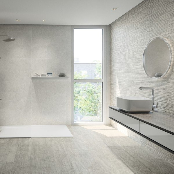 Volta Snow Large White Wall Tiles - Direct Tile Warehouse - Bathroom ...