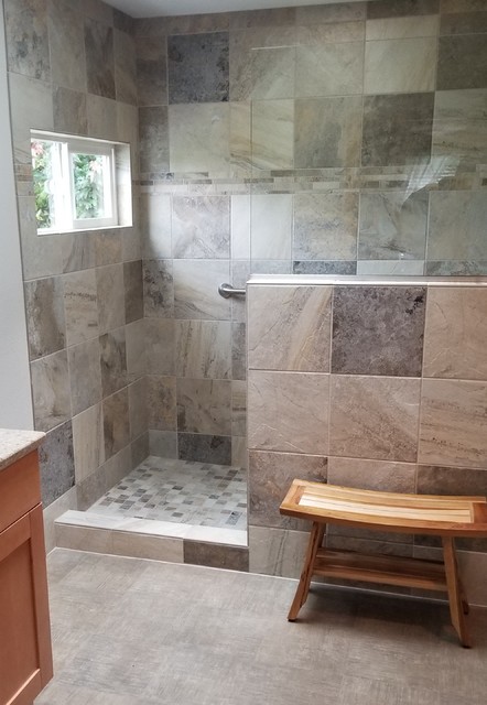 Walk In Shower With Window Transitional Bathroom Portland By Wilsonville Carpet Tile Houzz Au