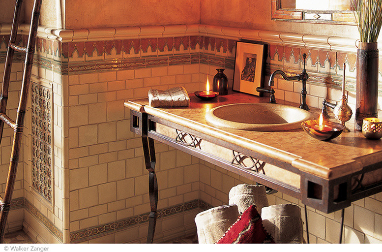 Walker Zanger Alhambra tile Méditerranéen Salle de Bain Denver