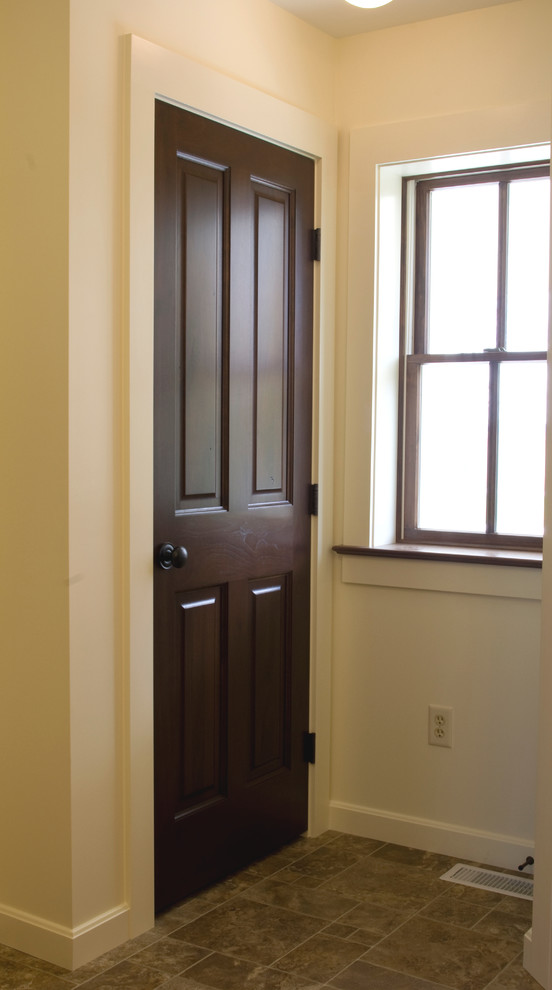 Walnut 4-panel Wood Door - Bathroom Linen - Traditional - Bathroom ...