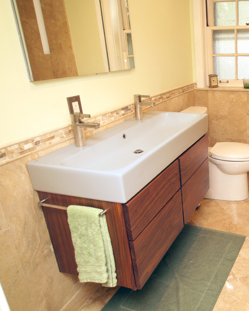 Walnut Modern Floating Bathroom Moderne Salle de Bain St